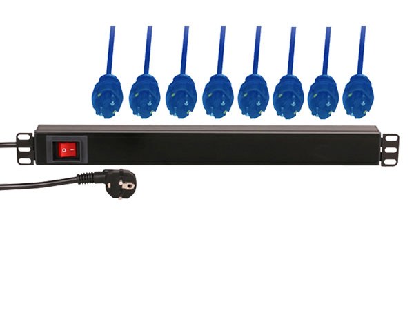 Rack power strip 19&quot; 1U 8 sockets