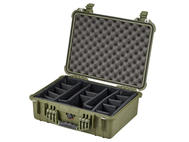 Peli Case 1520 oliva con juego de separadores