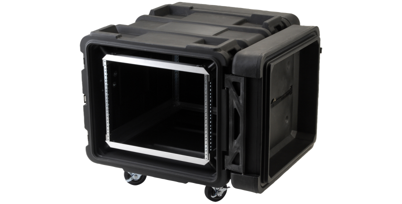 SKB Roto Shockmount Rack 19&quot; 8U 24&quot; profundidad de instalación con 4 ruedas
