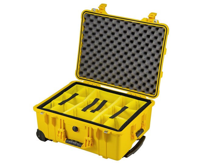 Peli Case 1560 con divisori imbottiti giallo