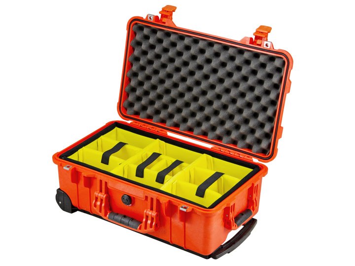 Peli Case 1510 with divider set orange