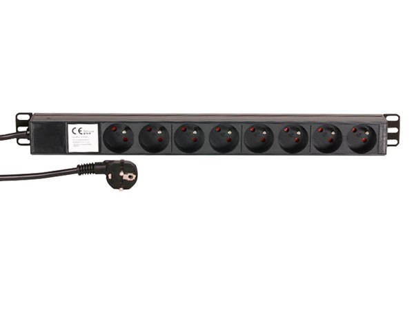 Rack power strip 19&quot; 1U 8 french sockets