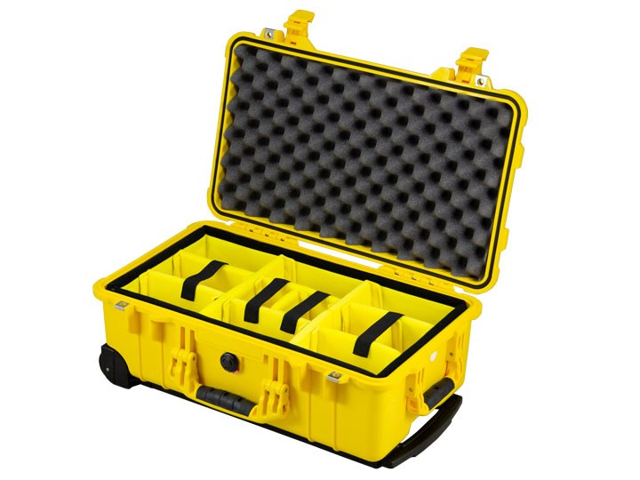 Peli Case 1510 with divider set yellow